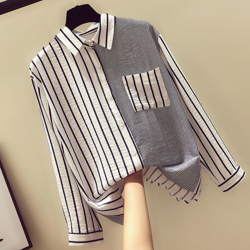 Blouse met krijtstrepen voor dames