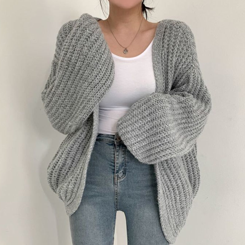Grofgebreid oversized vest