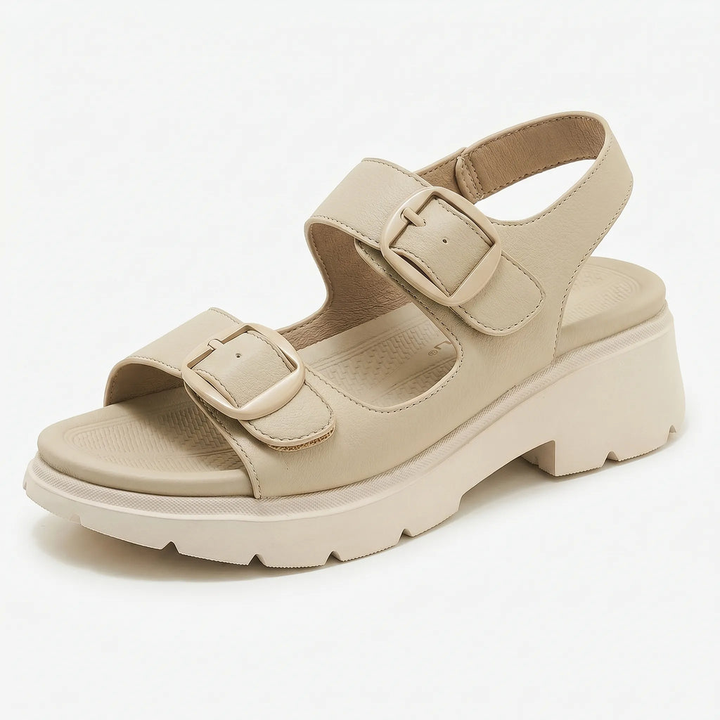 Sandalen met grove plateauzool