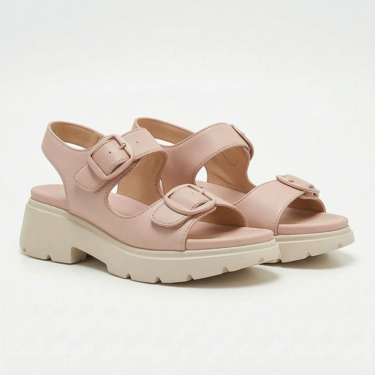 Sandalen met grove plateauzool