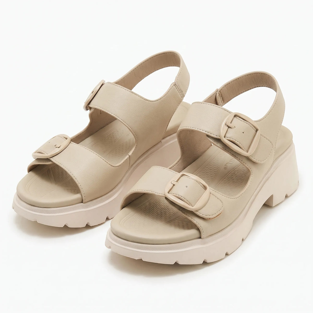Sandalen met grove plateauzool
