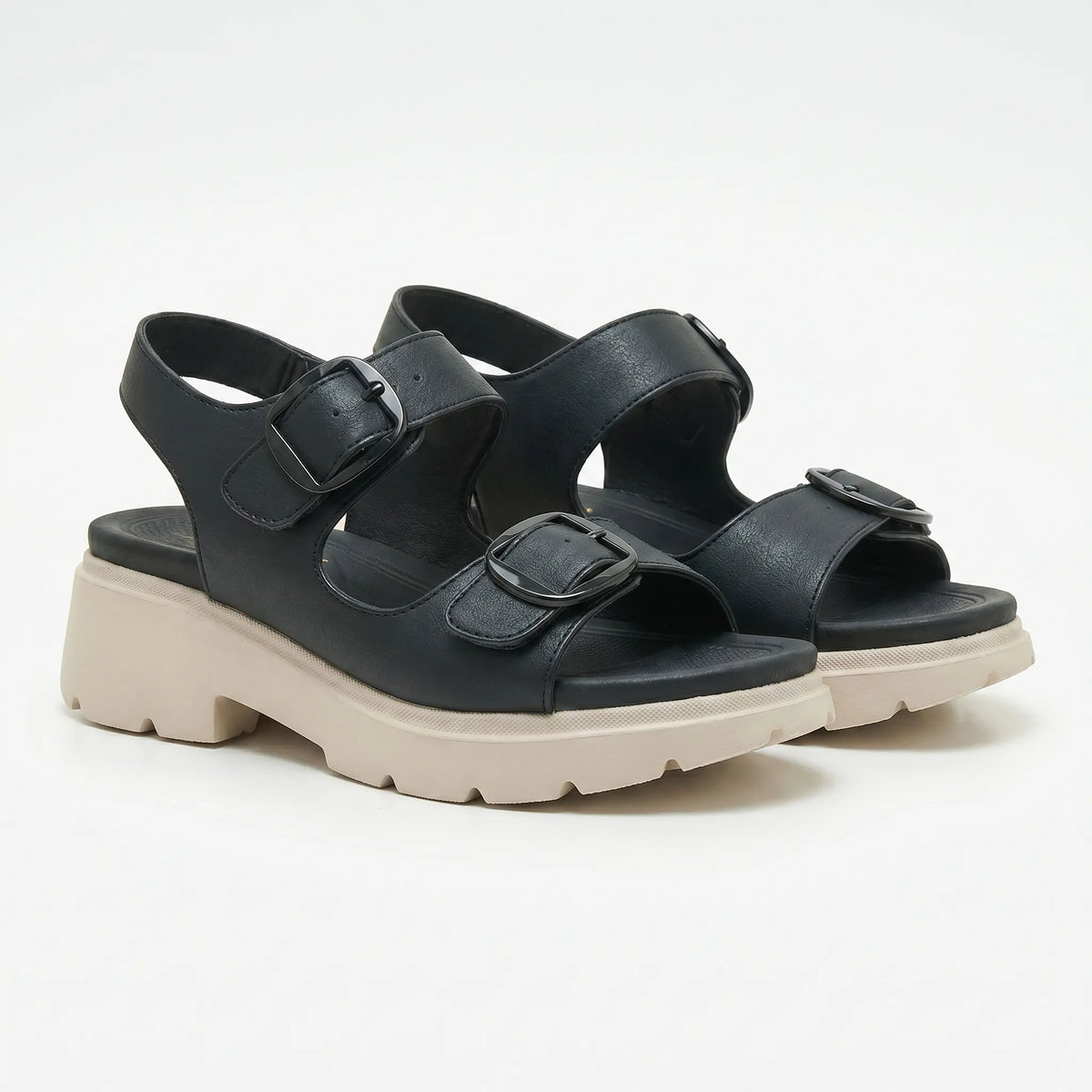Sandalen met grove plateauzool