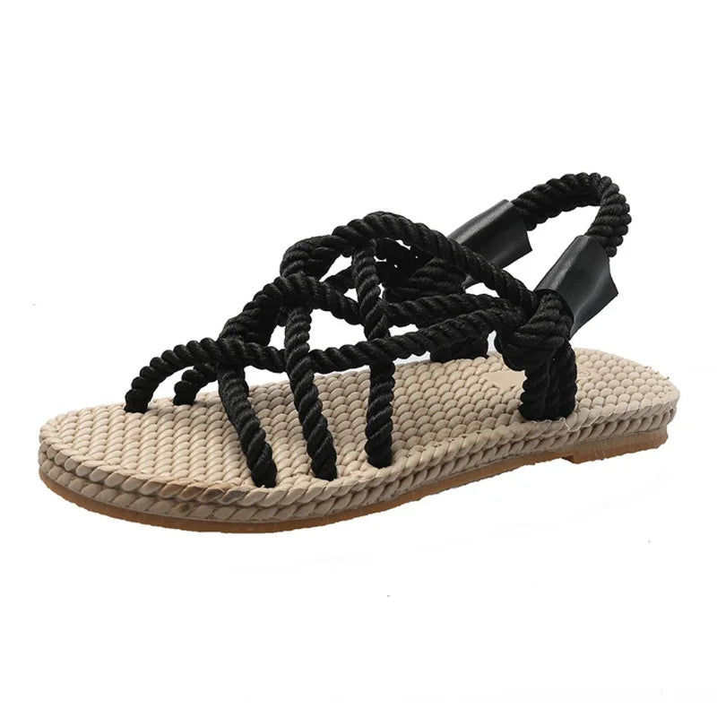 Gevlochten gladiatorsandalen