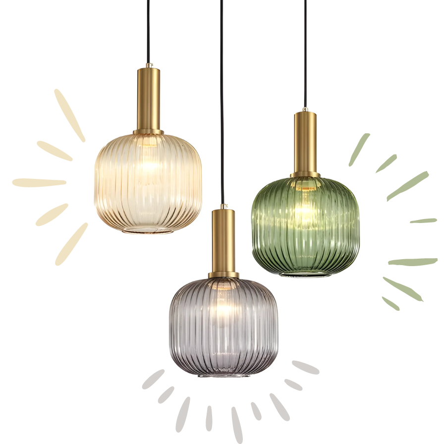 Retro glazen hanglamp — afbeelding 26