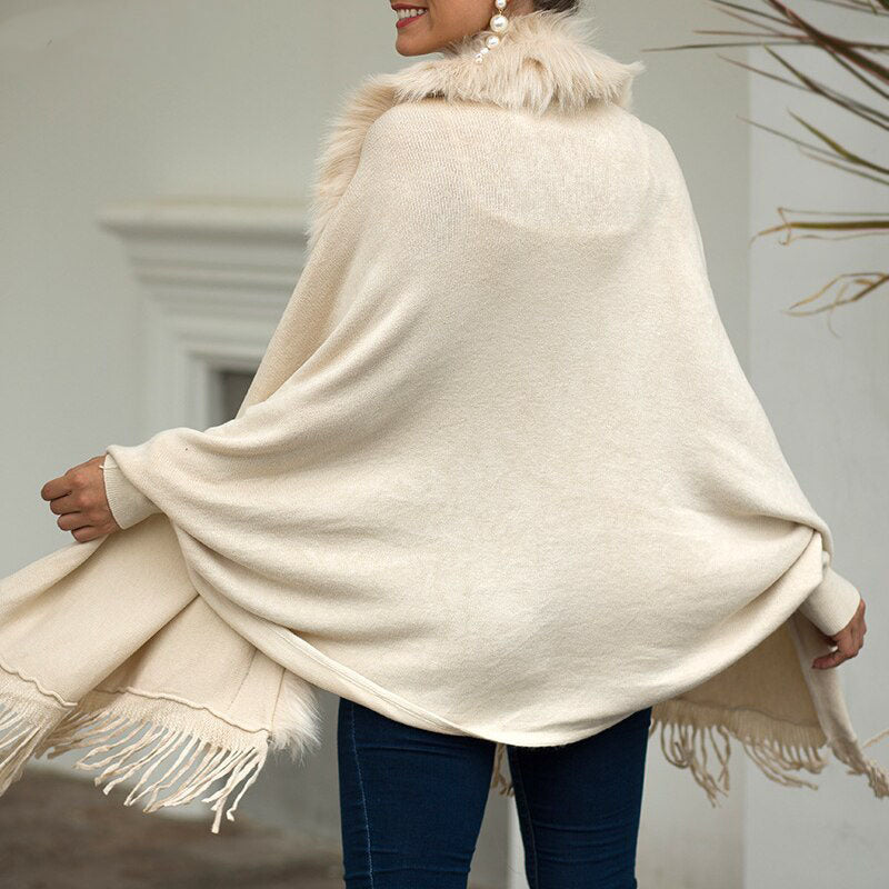 Wintersjaal met imitatiebont voor dames