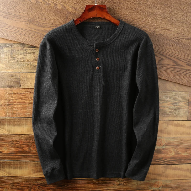 Nikhil | Herenhenleyshirt met lange mouwen