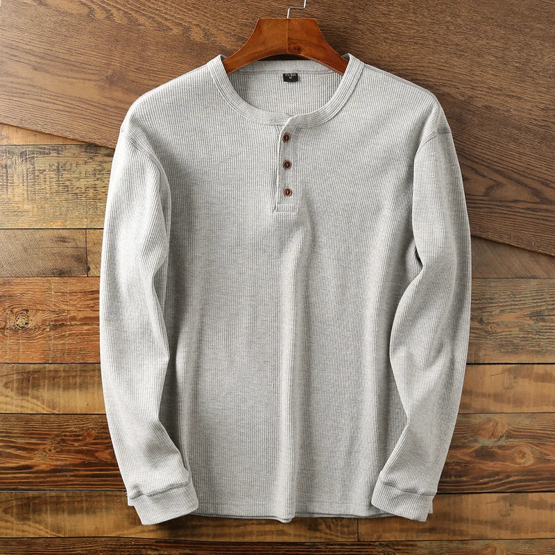 Nikhil | Herenhenleyshirt met lange mouwen