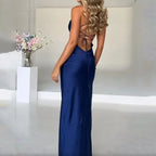 Effen maxi-jurk met zijsplit