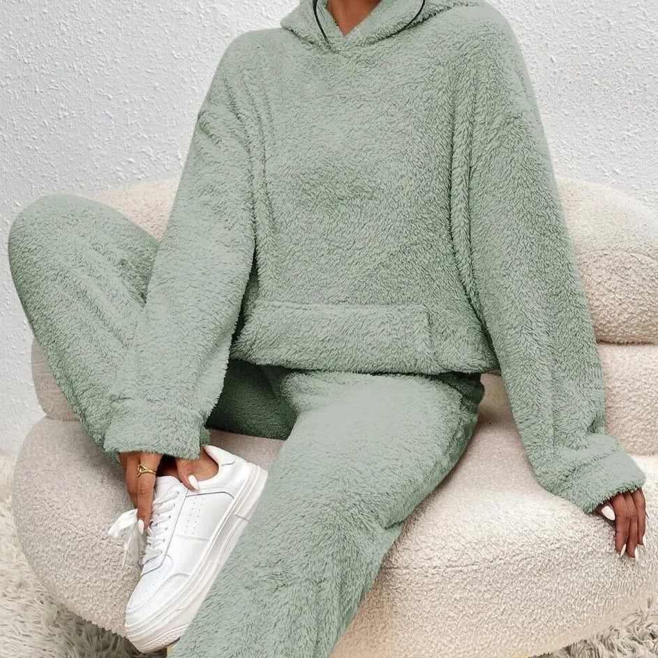 Ultra-Comfortabel teddy huispak met capuchon