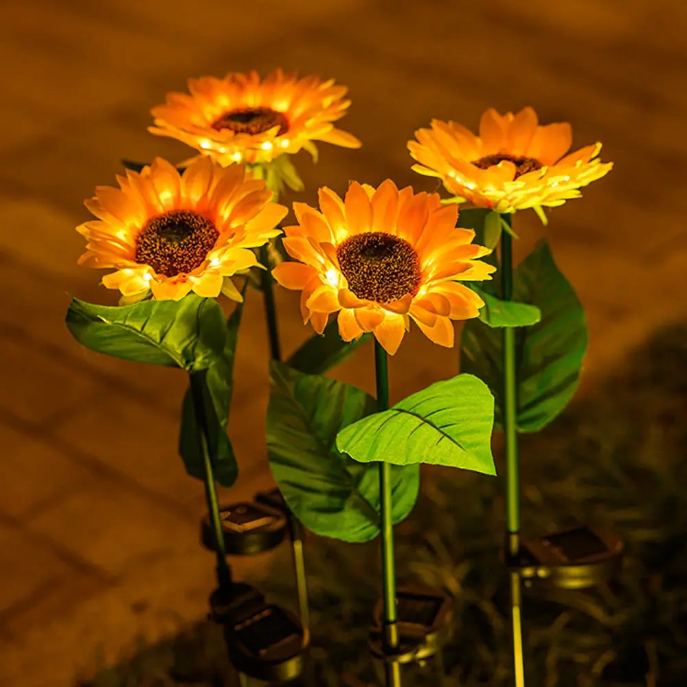 Zonne-energie zonnebloem lamp