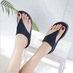 Dames platform slippers met strass