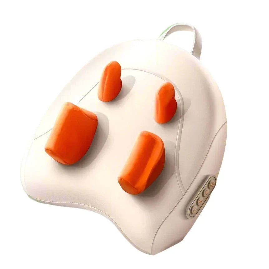 Draadloze shiatsu massagekussen met verwarming voor nek, rug & benen