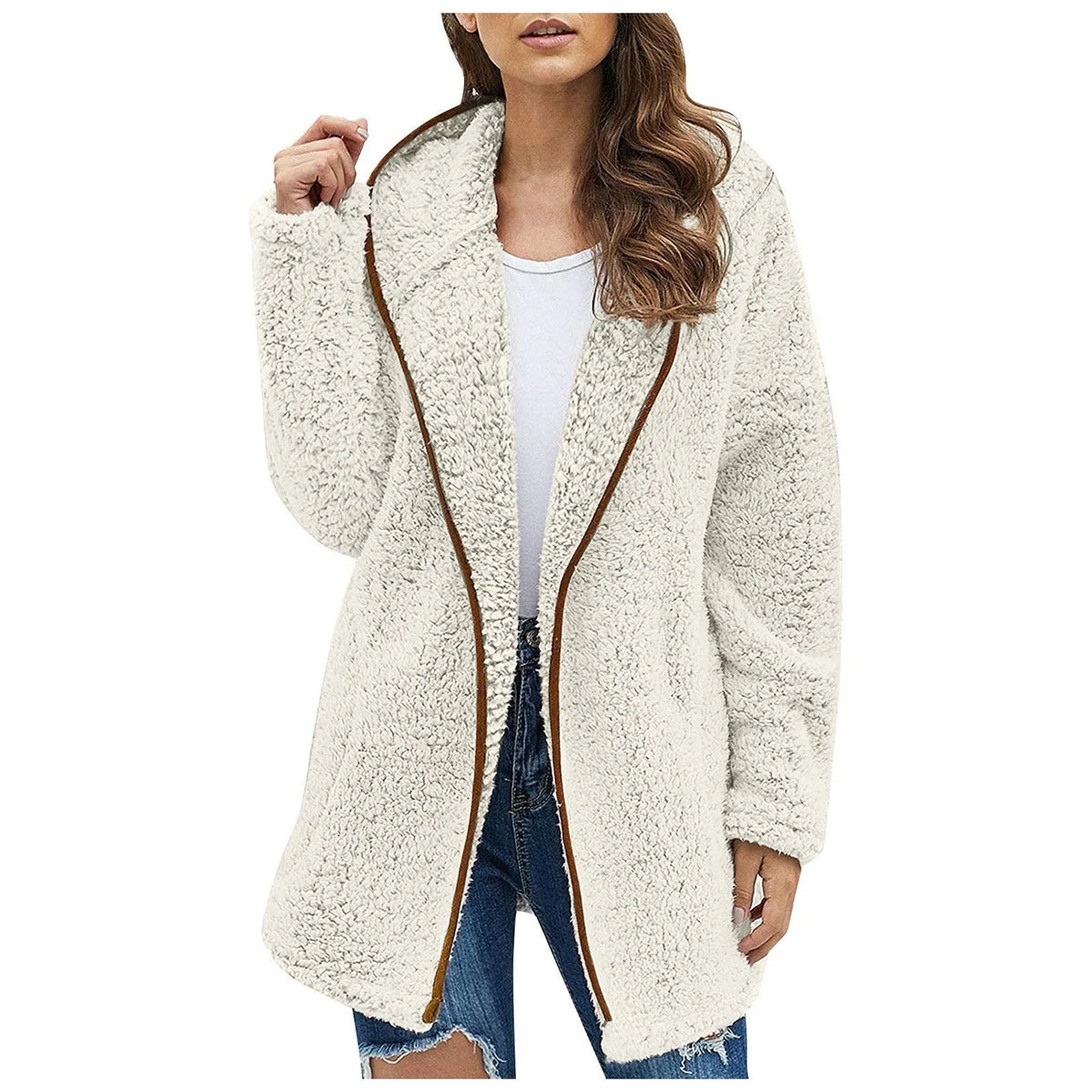 Lang fleece damesvest