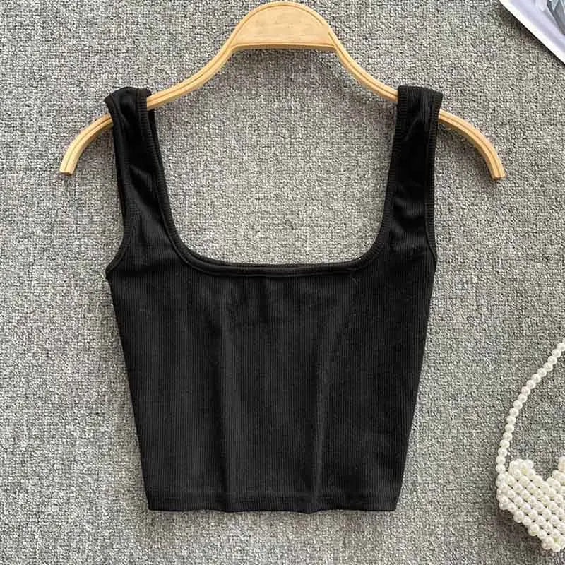 Rugloze cropped tanktop in effen kleur