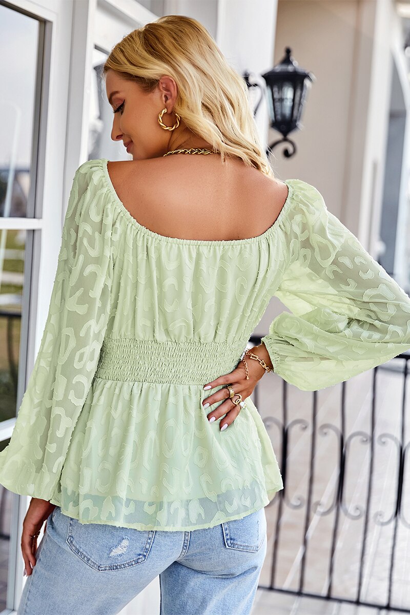 Blouse met pofmouwen voor dames