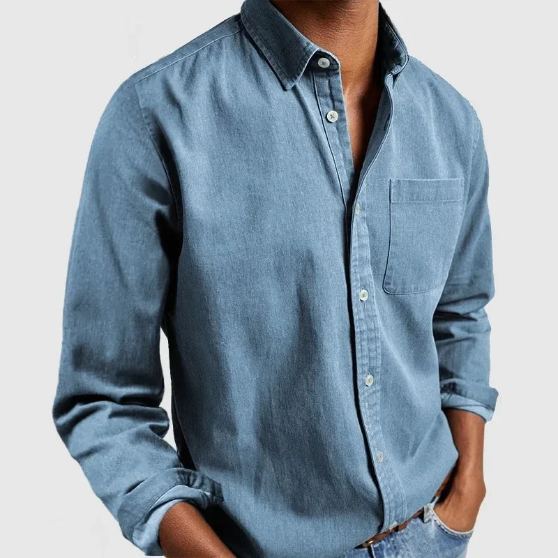 Los heren casual overhemd met moderne snit