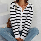 Gestreept dames herfstvest