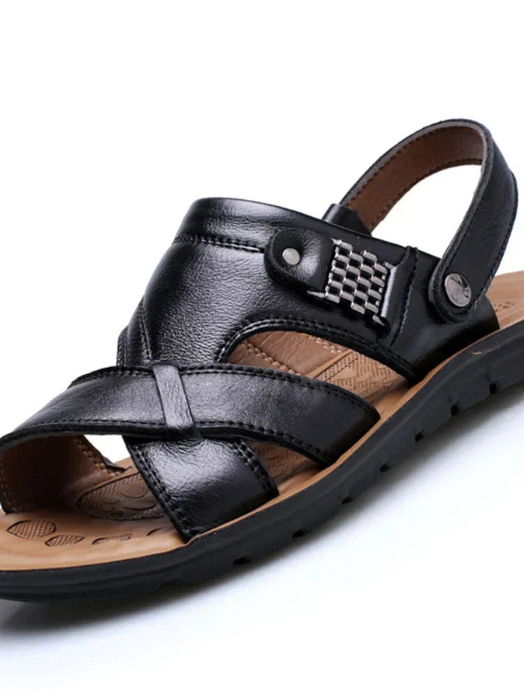 Ademend leren heren sandalen
