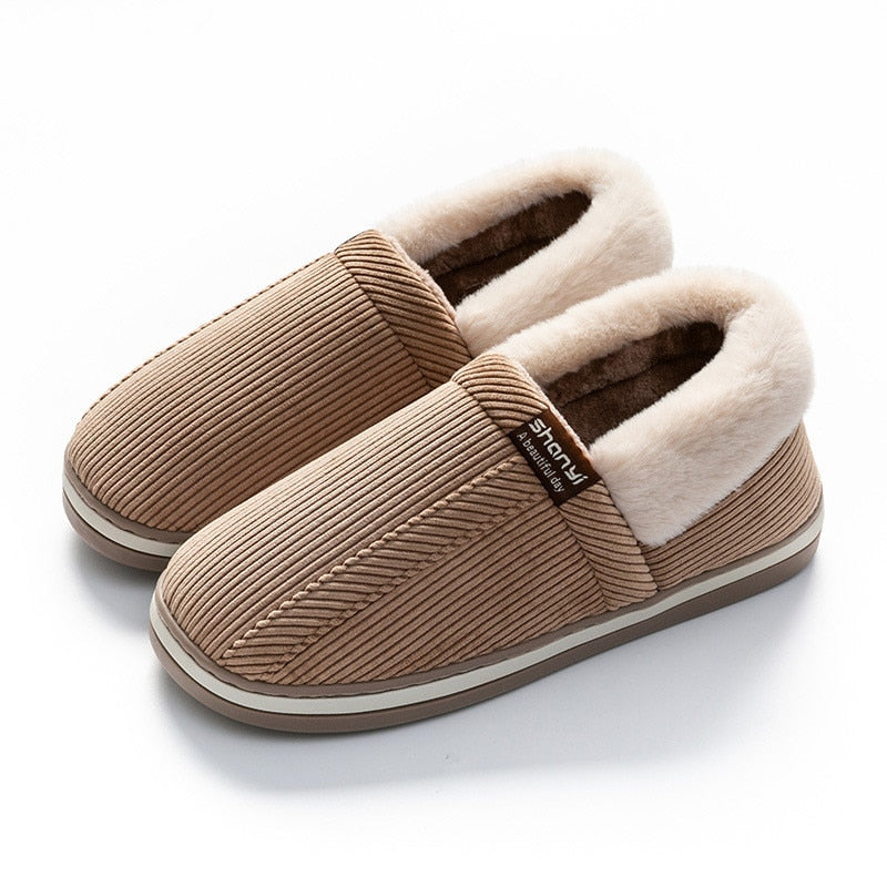Warme winterpantoffels met imitatiebont