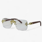Randloze steampunk zonnebril met metalen accenten
