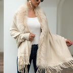 Wintersjaal met imitatiebont voor dames