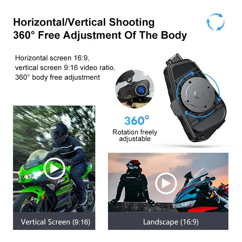 Bluetooth motorrijdershelm camera 1080P HD