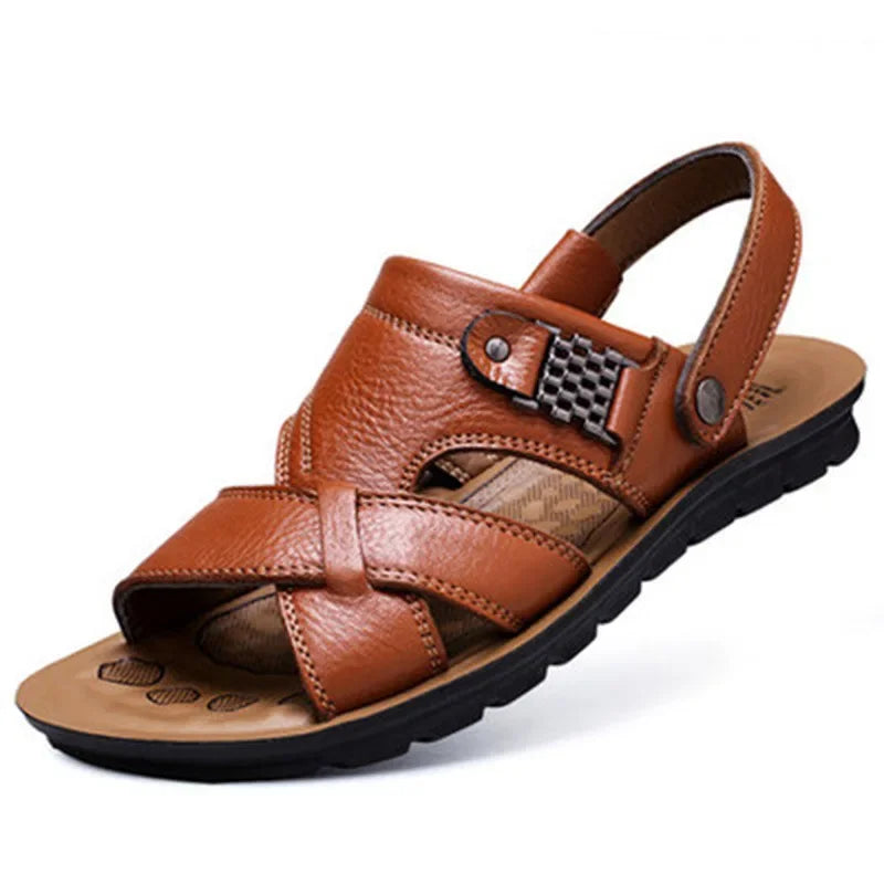 Ademend leren heren sandalen