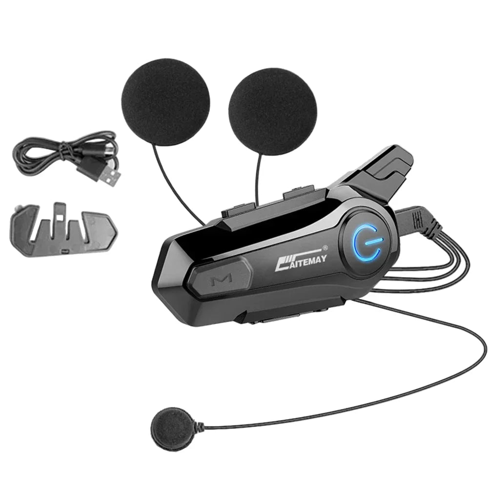 Bluetooth motorhelm intercom headset met 1000m bereik