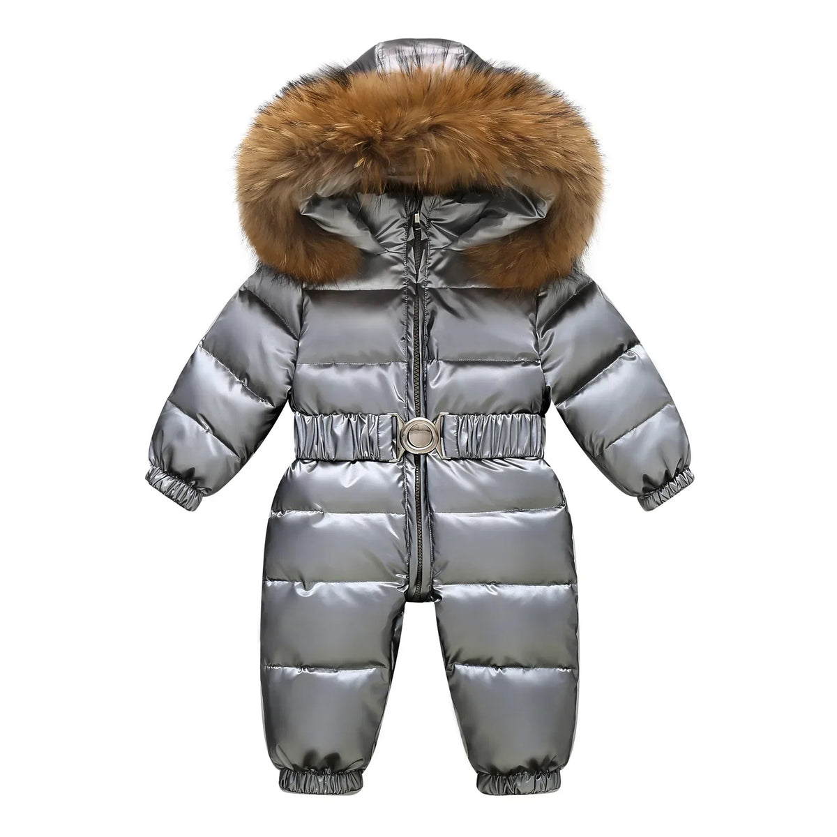 Gevoerd, winterpak met capuchon en riem