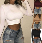 Croptop met lange mouwen