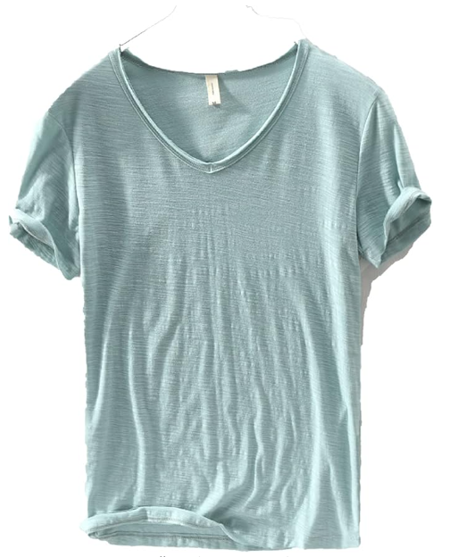 Heren V-hals linnen shirt