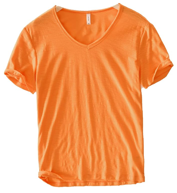 Heren V-hals linnen shirt