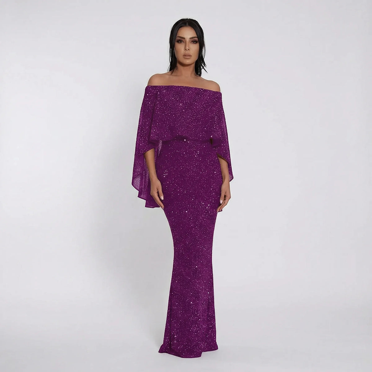 Glinsterende A-lijn maxi-jurk – Noor