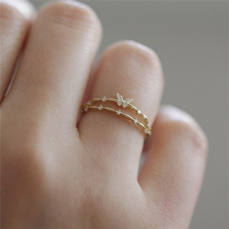 Vlinder-Ring met sprankelende zirkonia