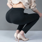 Rechte damesbroek met elastische hoge taille