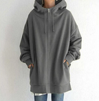 Oversized dames hoodie met rits en capuchon