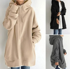 Oversized dames hoodie met rits en capuchon