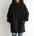 Oversized dames hoodie met rits en capuchon — afbeelding 41