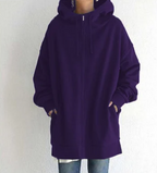 Oversized dames hoodie met rits en capuchon