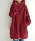 Oversized dames hoodie met rits en capuchon