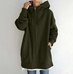 Oversized dames hoodie met rits en capuchon