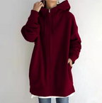 Oversized dames hoodie met rits en capuchon