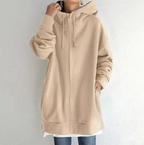 Oversized dames hoodie met rits en capuchon — afbeelding 28