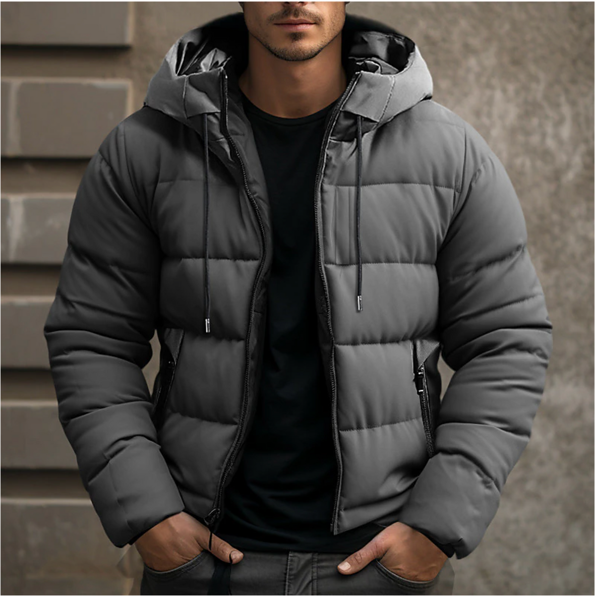 Otto | Gewatteerd herenwinterjack met capuchon
