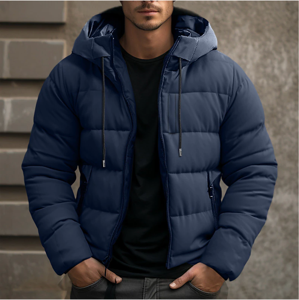 Otto | Gewatteerd herenwinterjack met capuchon