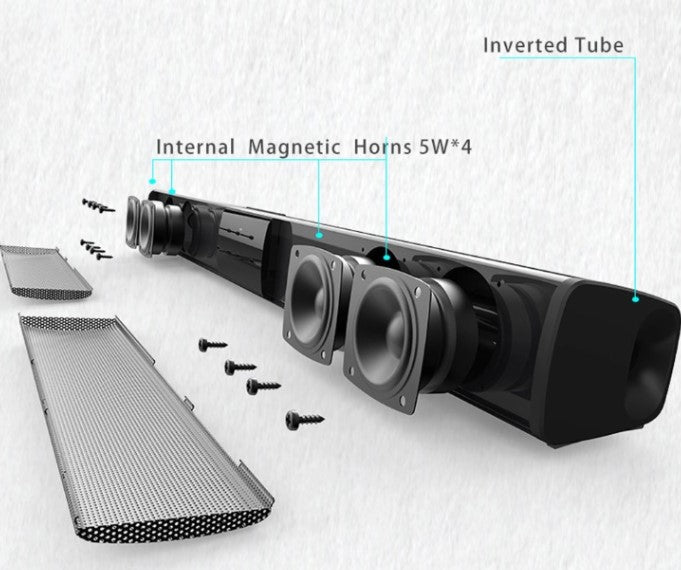 Draadloze bluetooth soundbar stereo speakersysteem met FM & USB