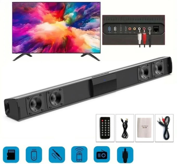 Draadloze bluetooth soundbar stereo speakersysteem met FM & USB