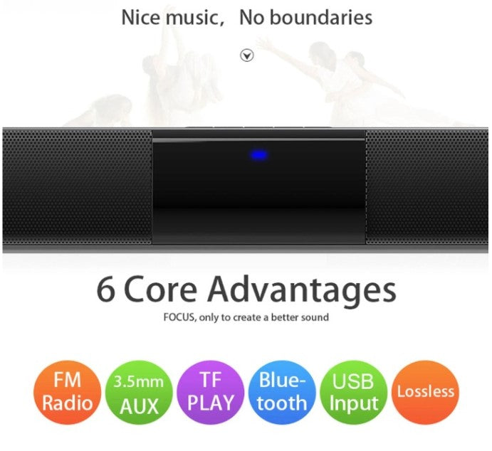 Draadloze bluetooth soundbar stereo speakersysteem met FM & USB — afbeelding 8