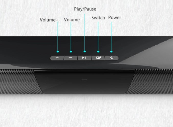 Draadloze bluetooth soundbar stereo speakersysteem met FM & USB