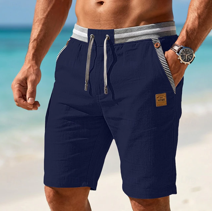Gabriel | Lichte herenshort met kantachtige details